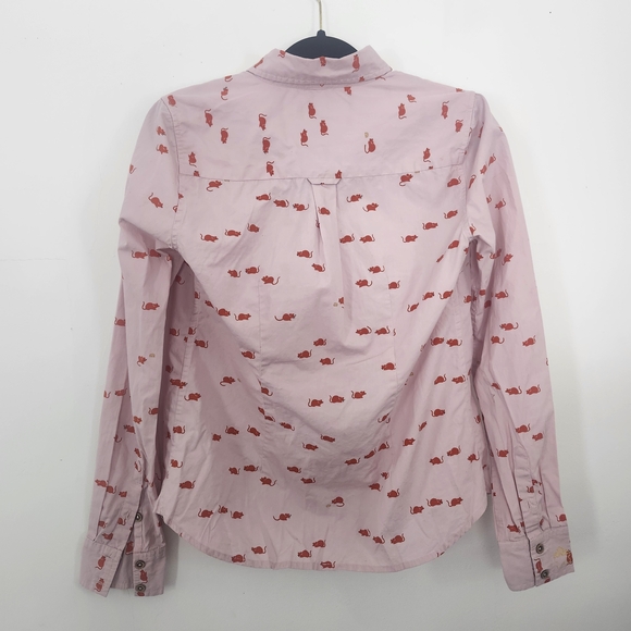 CUTEST RAT SHIRT Odille Anthropologie Pink Button Down - Picture 3 of 5